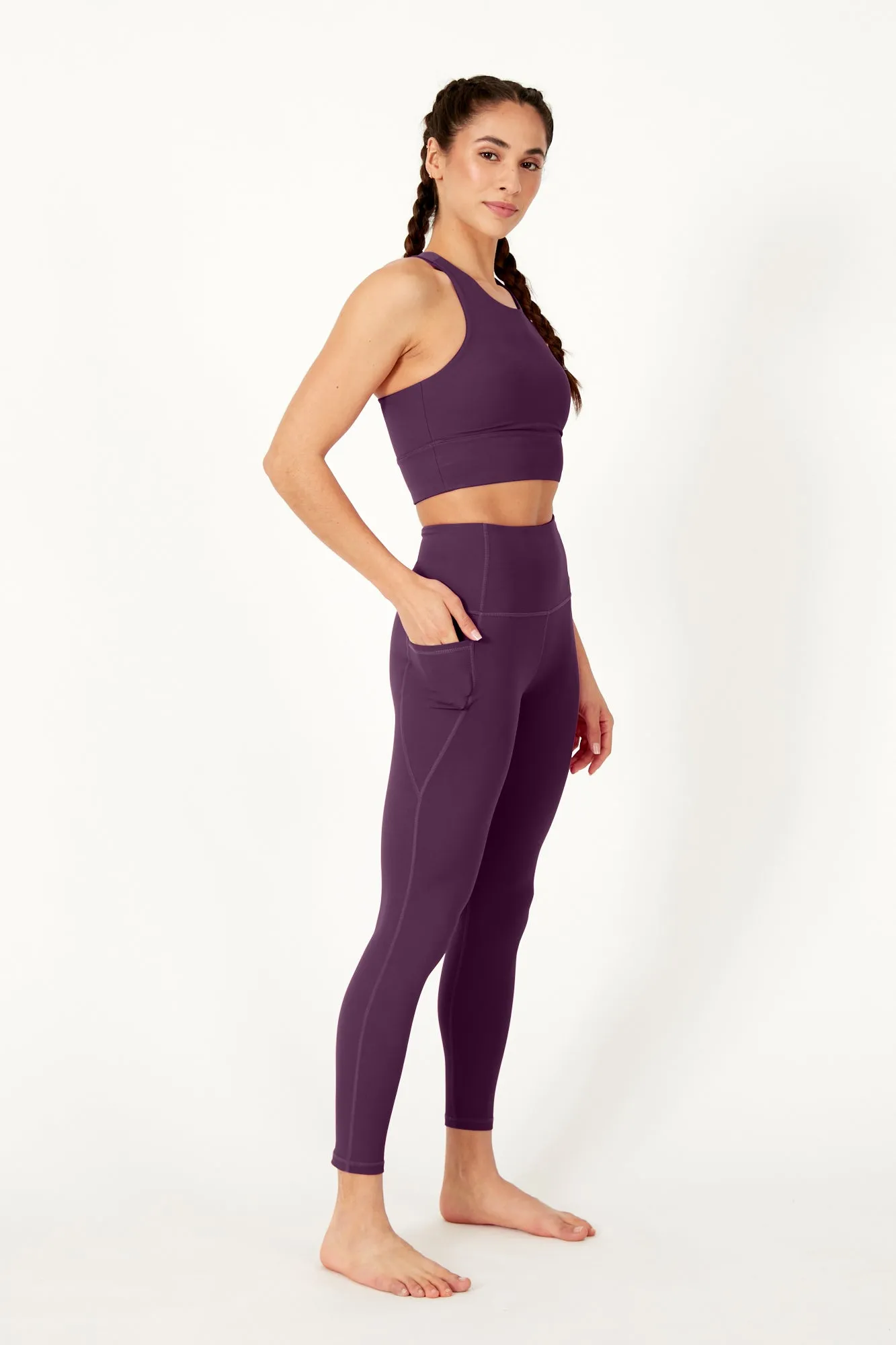 7/8 Sculpting High Waisted Pocket Legging Grape