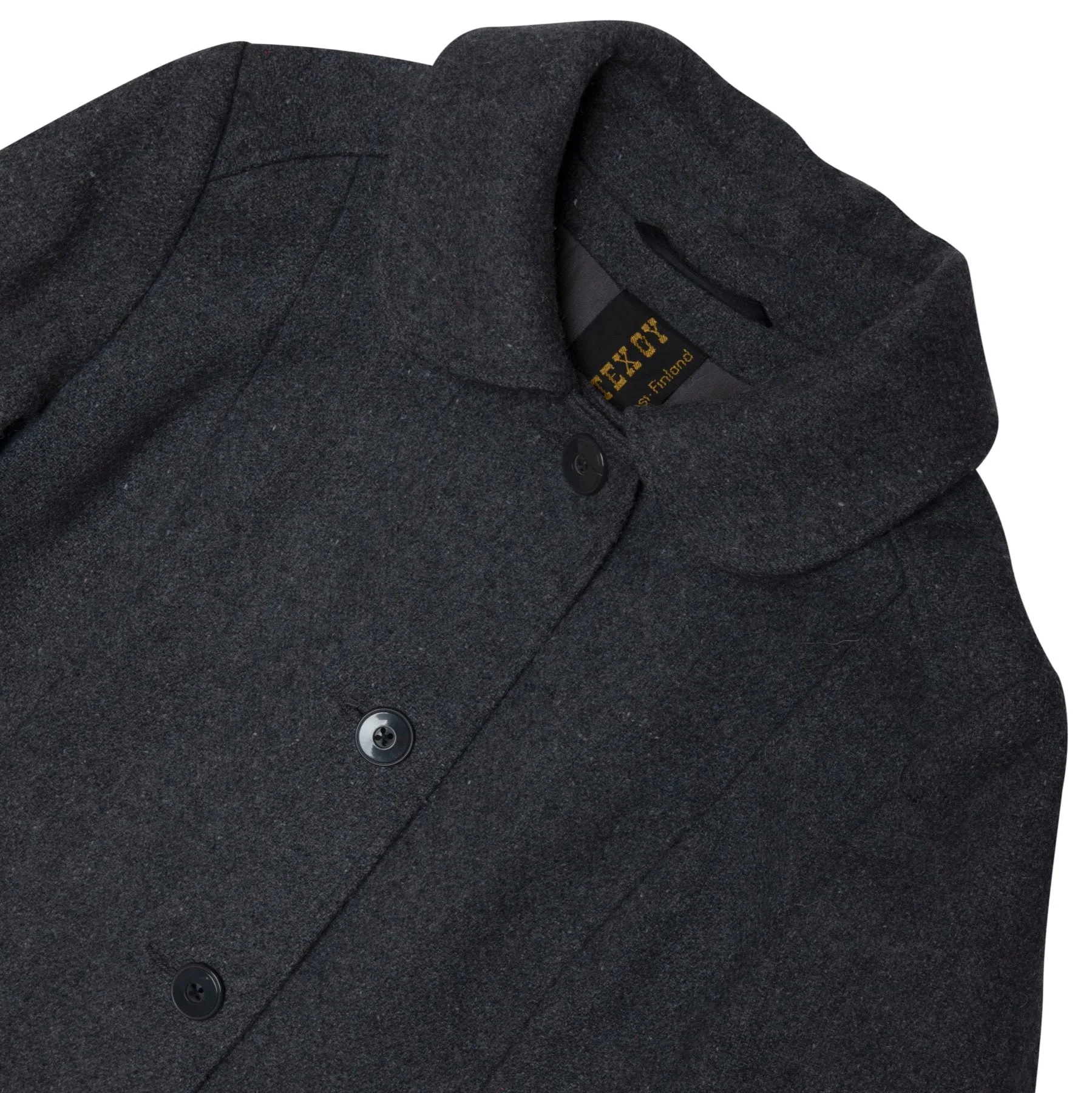 Boiled Wool A-Line Dress Coat