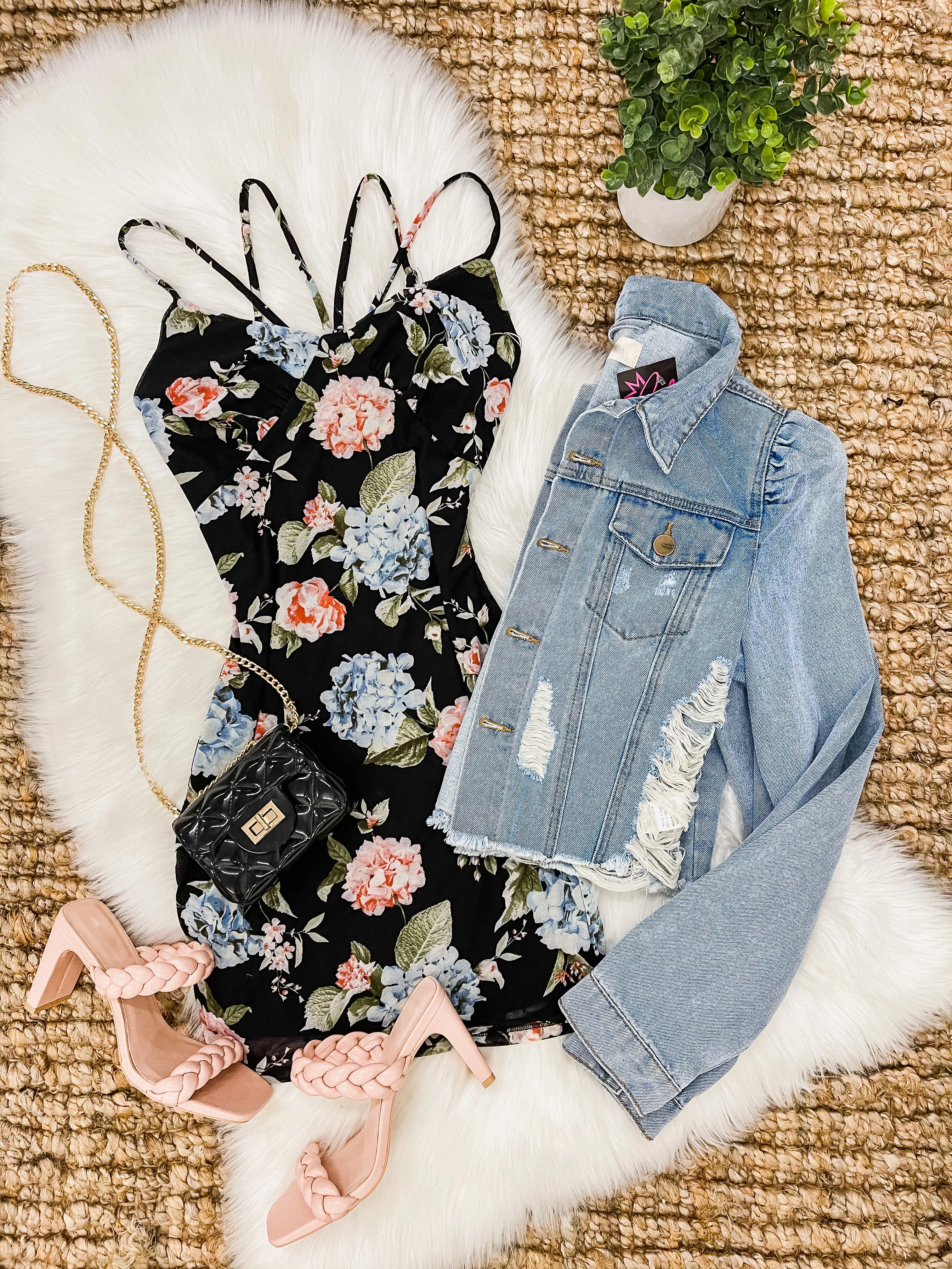 Caroline Mesh Floral Dress