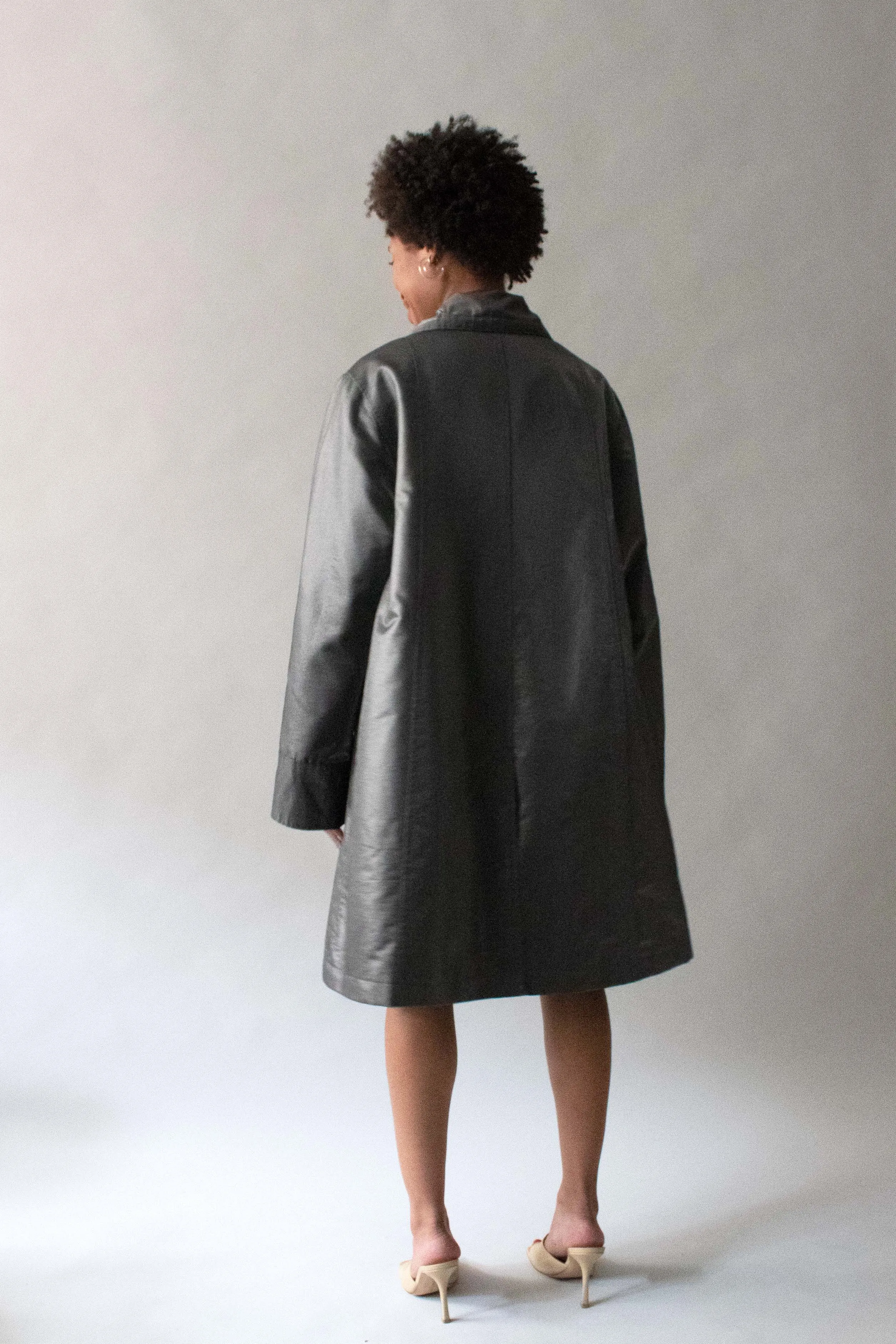 Chanel Gunmetal Metallic Nylon Jacket