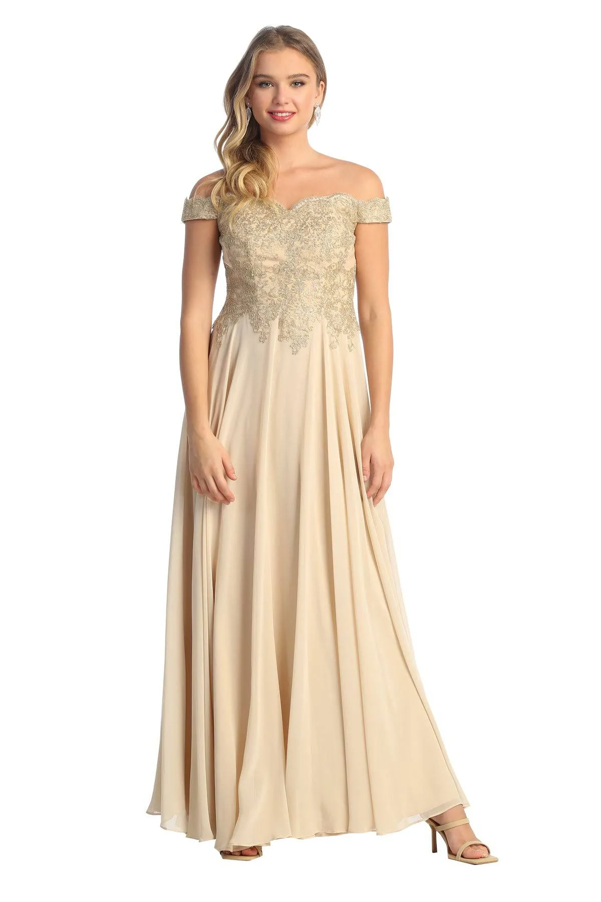 Cindy Collection 1599 Pleated A Line Dress