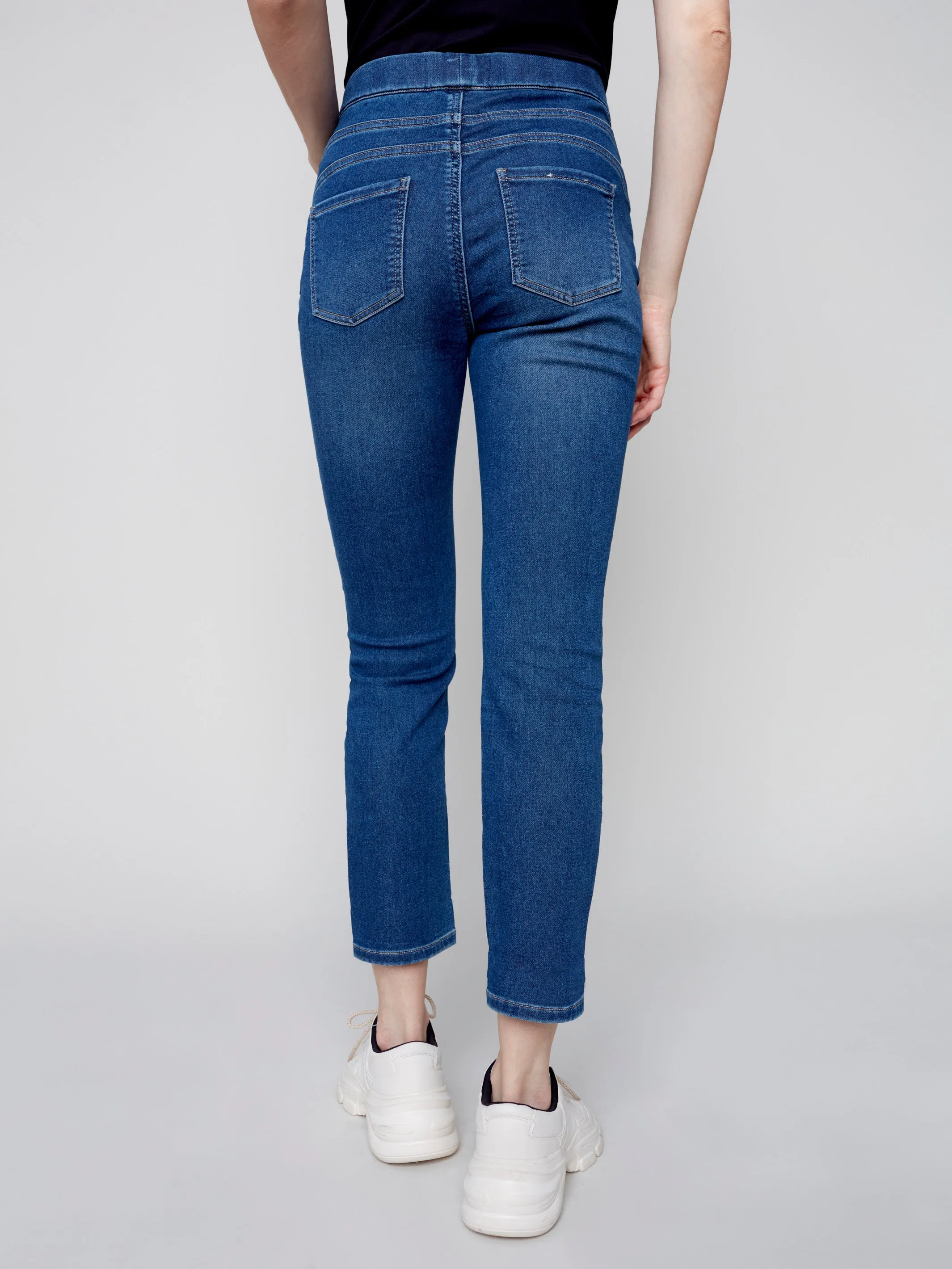 Knit Denim Jogger Pants - Indigo