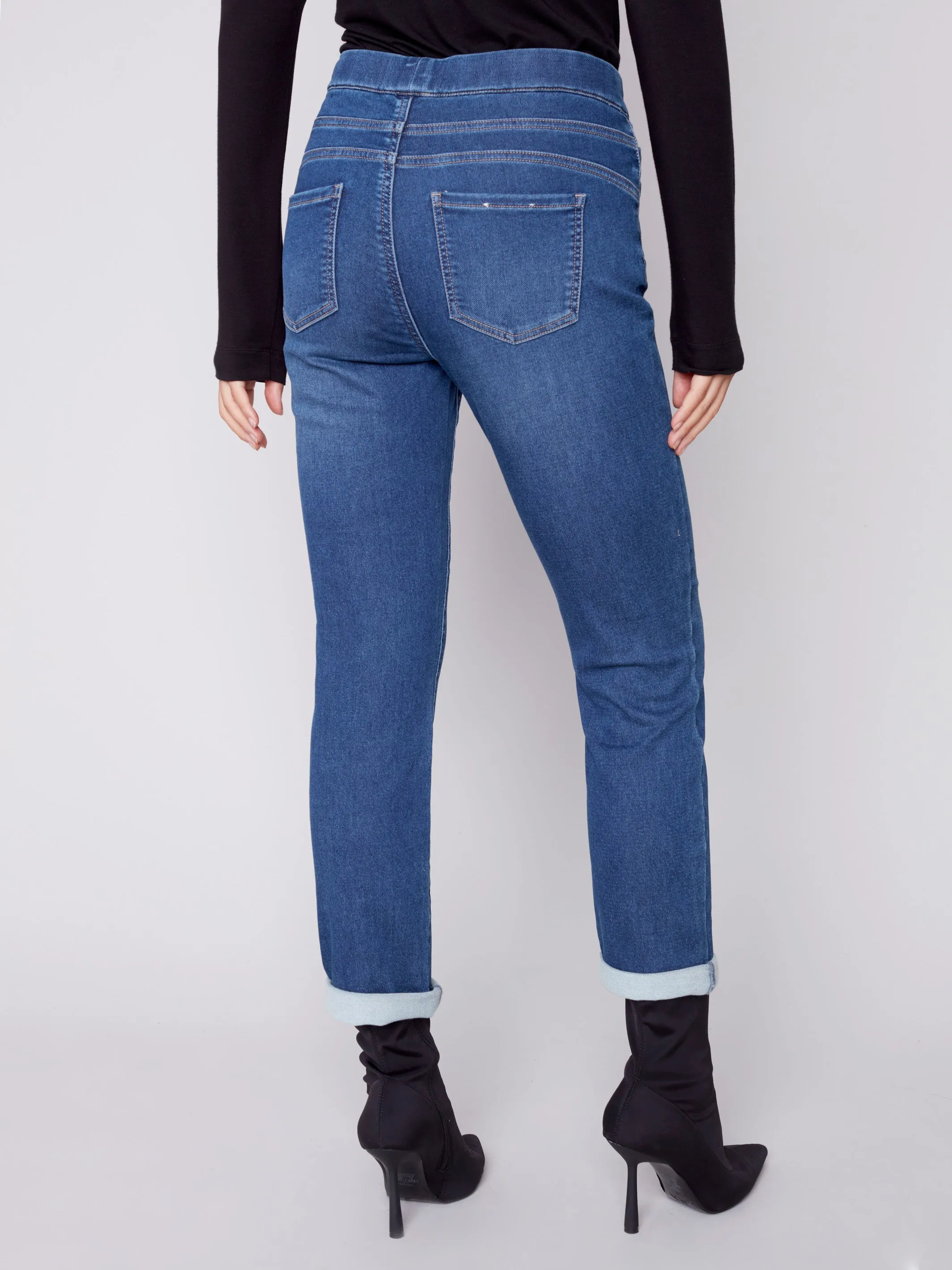Knit Denim Jogger Pants - Indigo