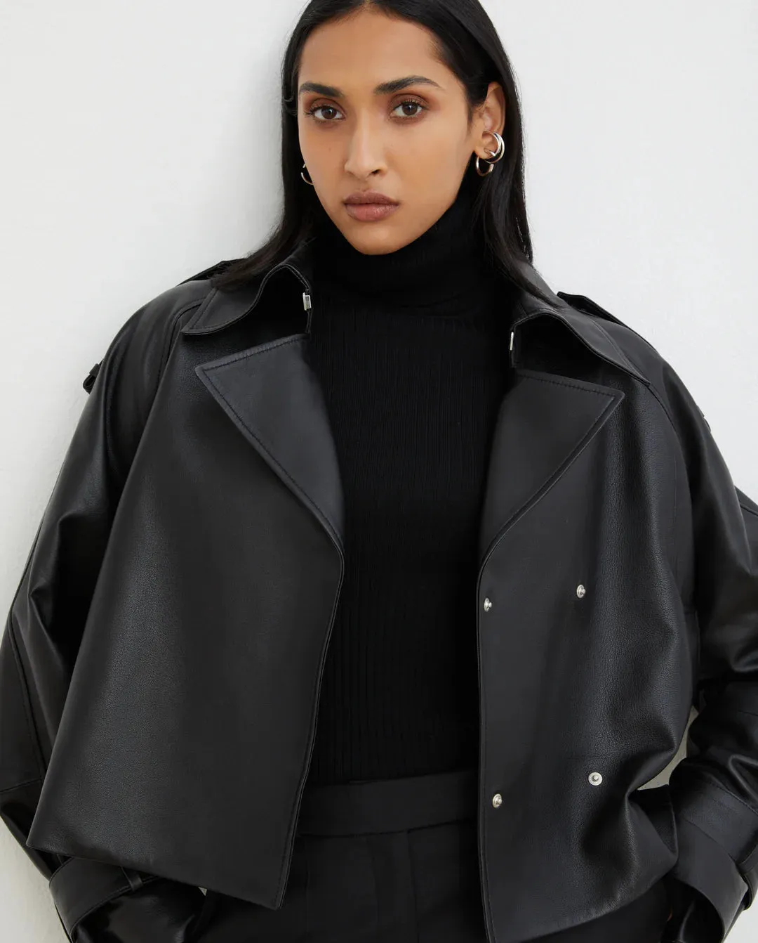 Lilith Ann Leather Cropped Jacket