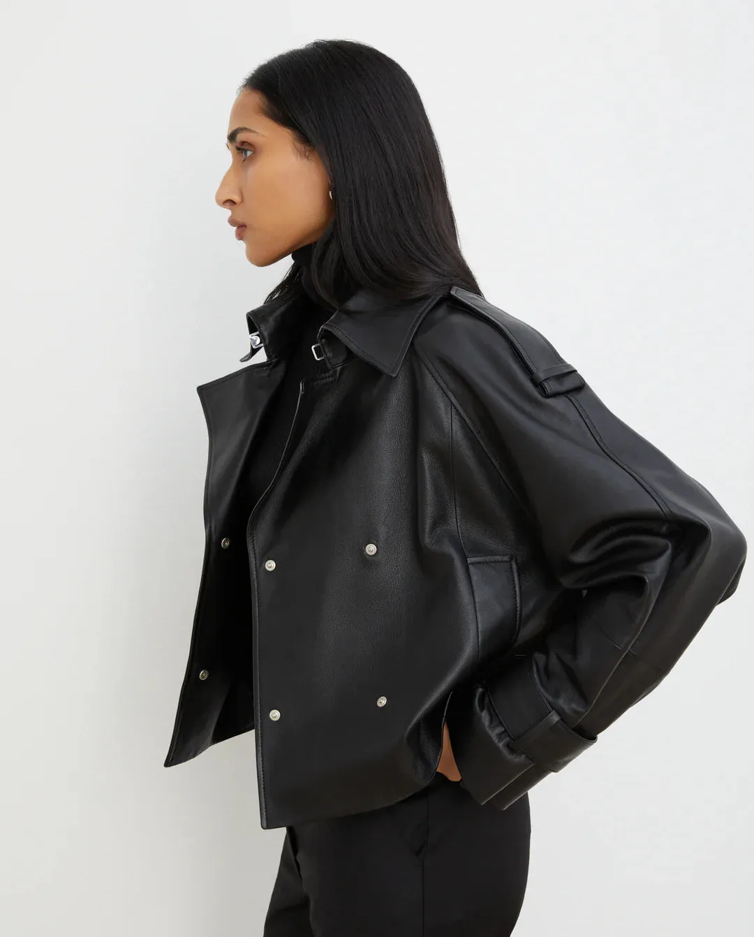 Lilith Ann Leather Cropped Jacket