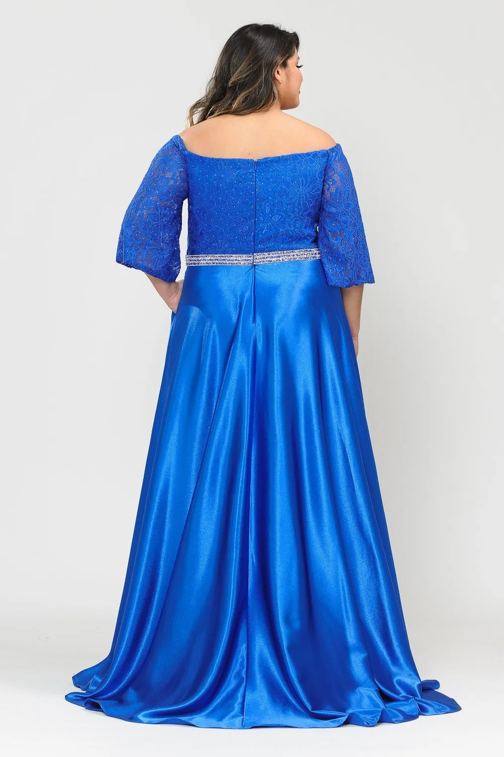 Lindas W1008 Bell Sleeves Off the Shoulder A-Line Ball Gown Plus Size Dress