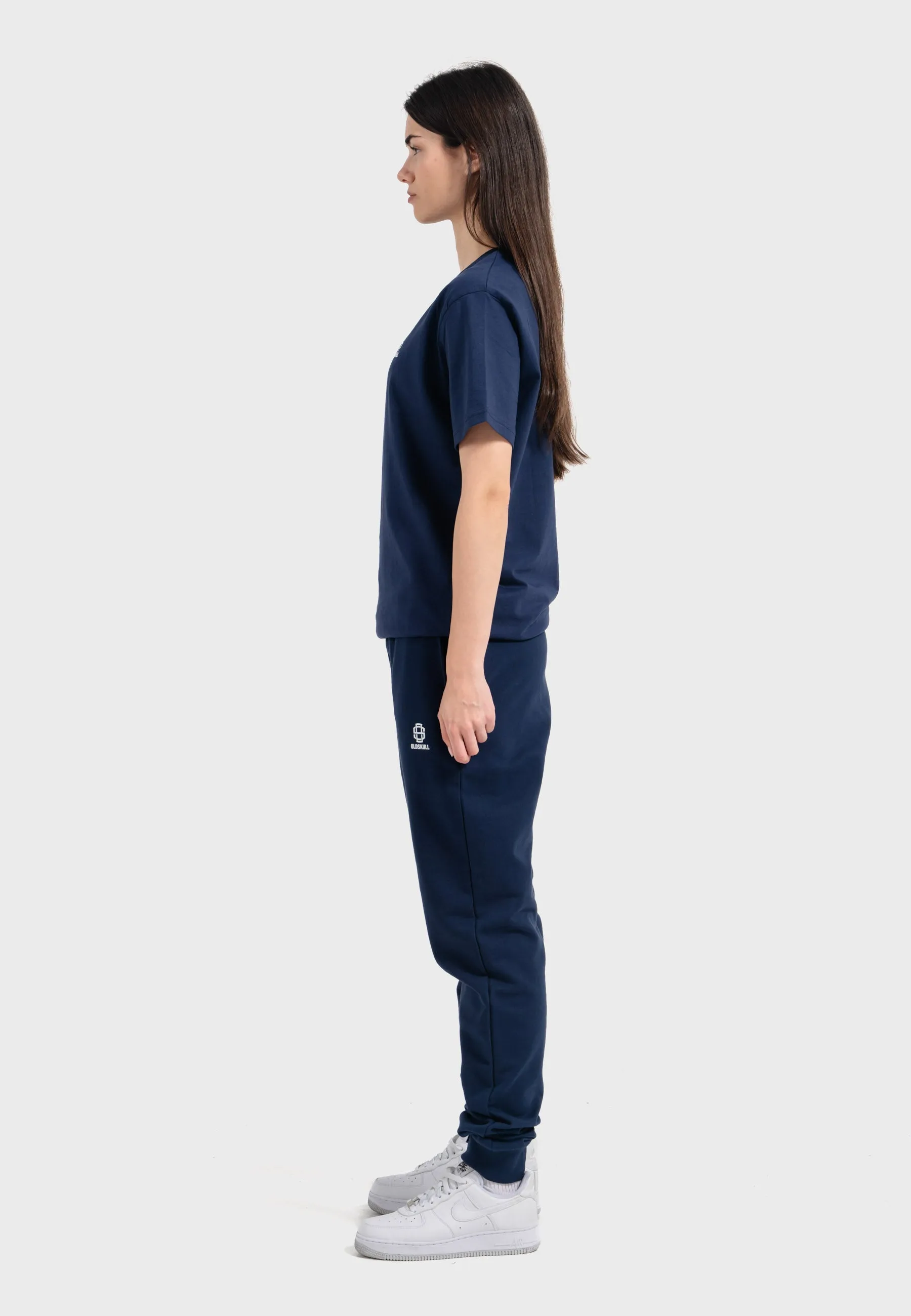 Oldskull Iconic Logo Tracksuit Jogger T-Shirt Navy Blue