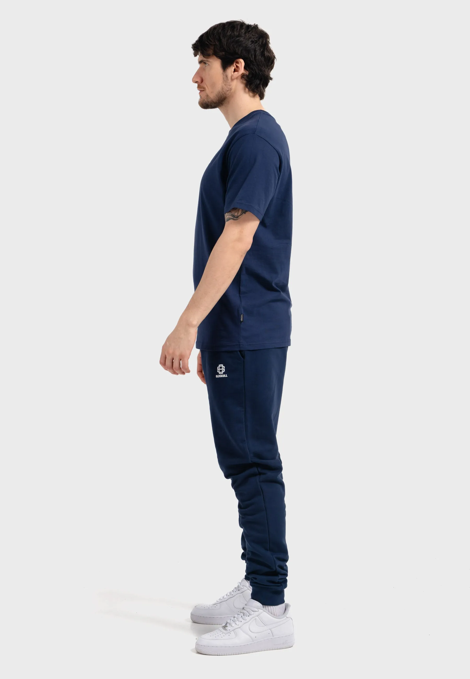 Oldskull Iconic Logo Tracksuit Jogger T-Shirt Navy Blue
