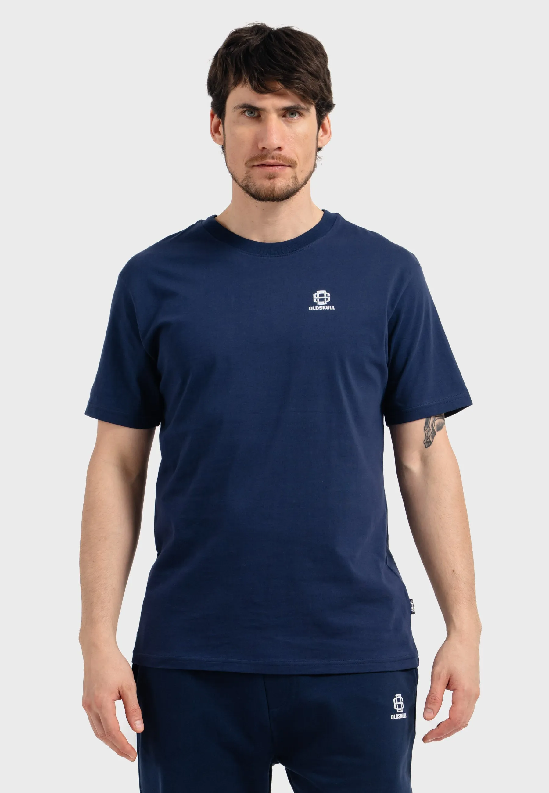 Oldskull Iconic Logo Tracksuit Jogger T-Shirt Navy Blue