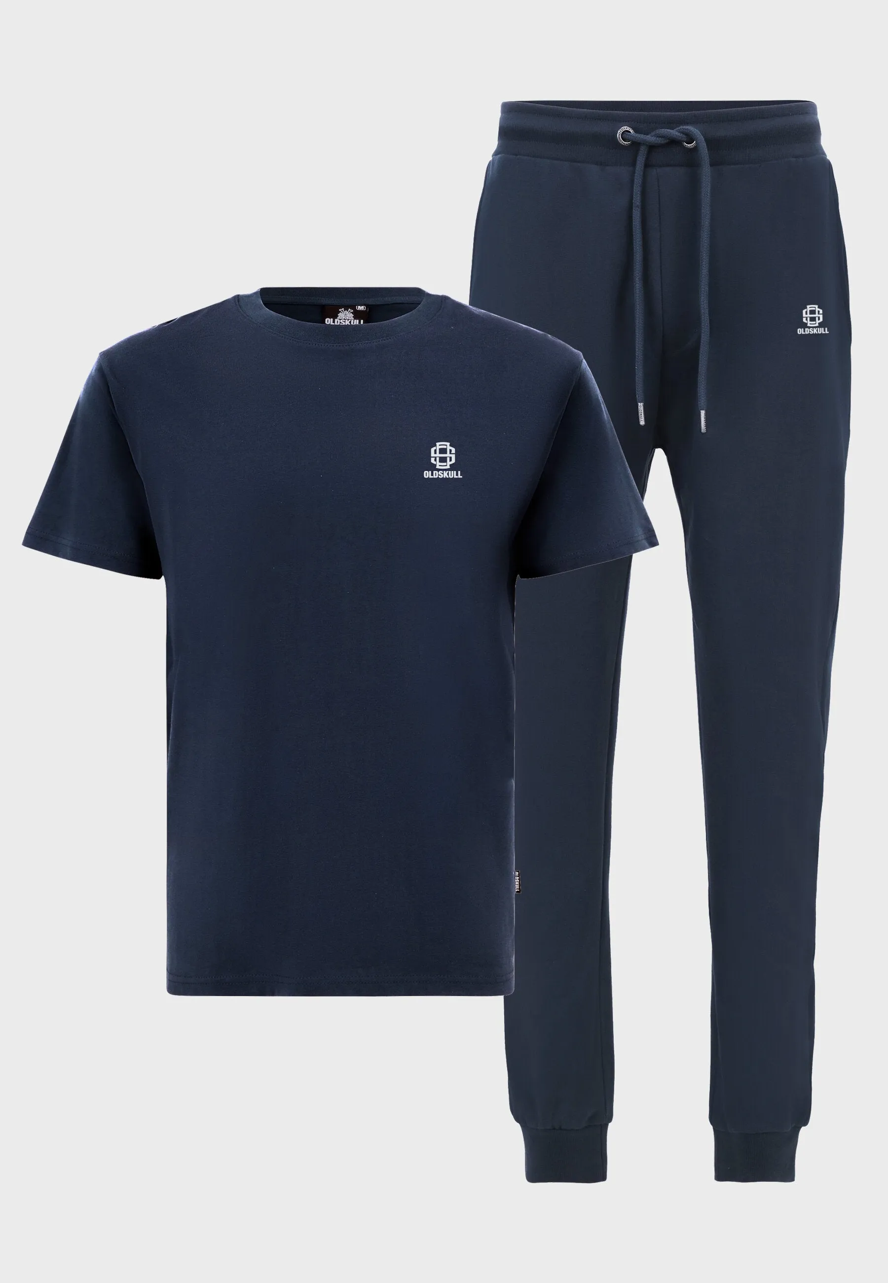 Oldskull Iconic Logo Tracksuit Jogger T-Shirt Navy Blue