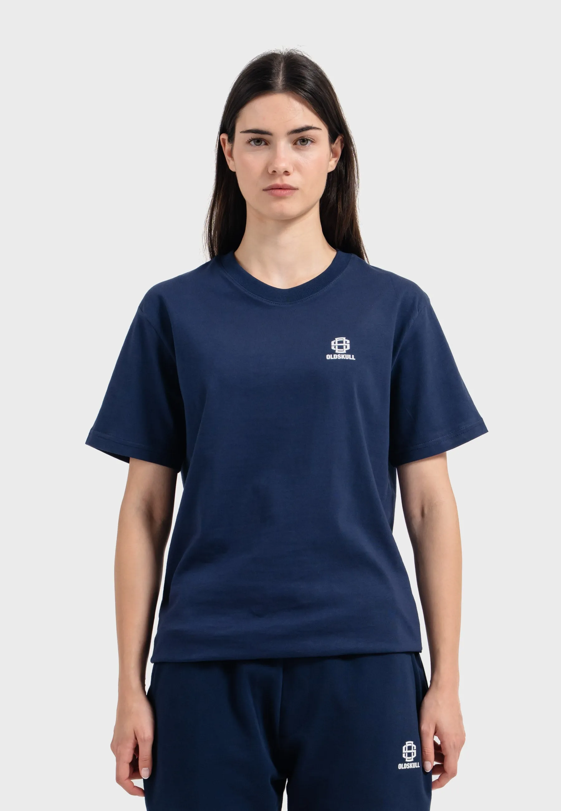 Oldskull Iconic Logo Tracksuit Jogger T-Shirt Navy Blue