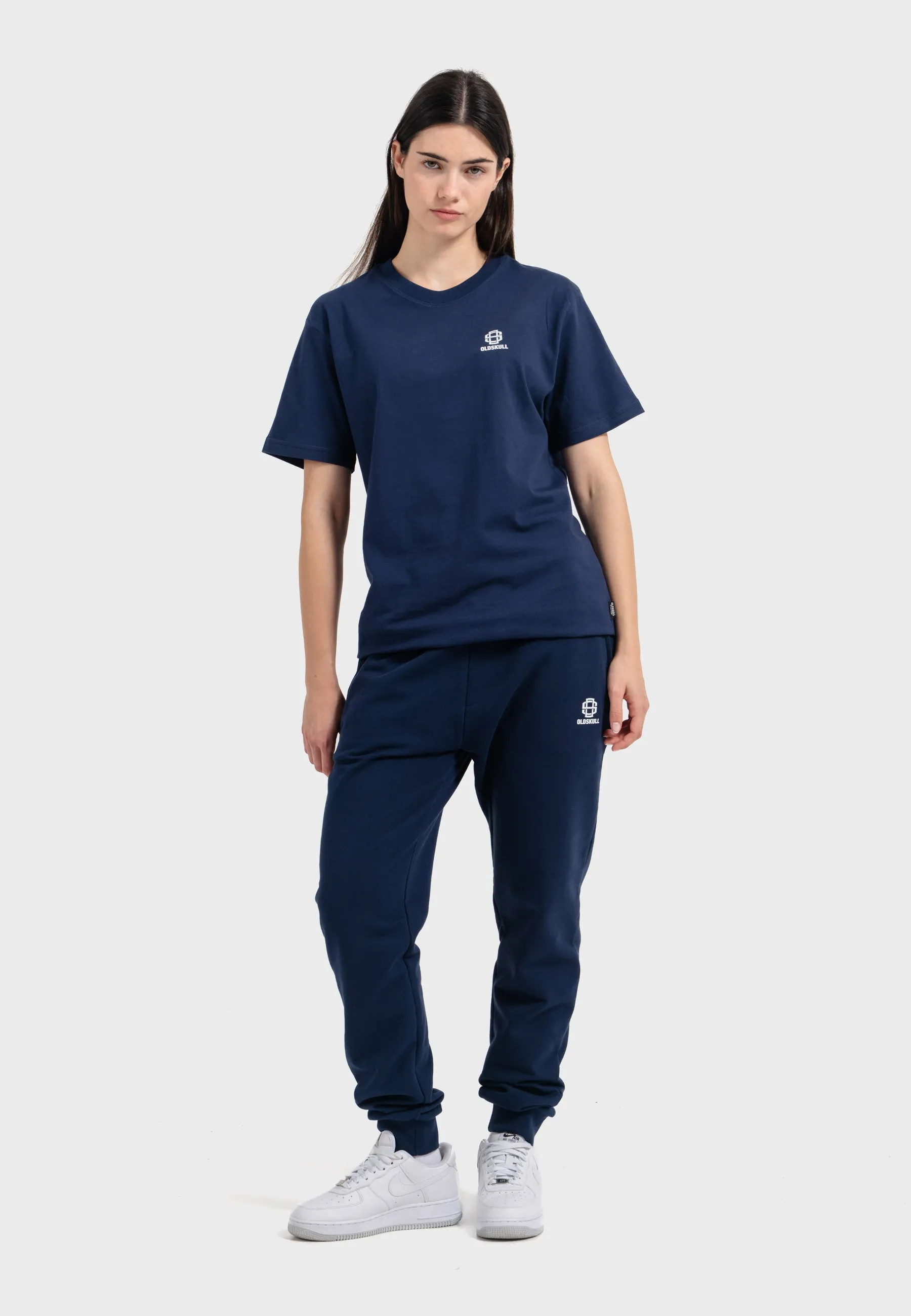 Oldskull Iconic Logo Tracksuit Jogger T-Shirt Navy Blue