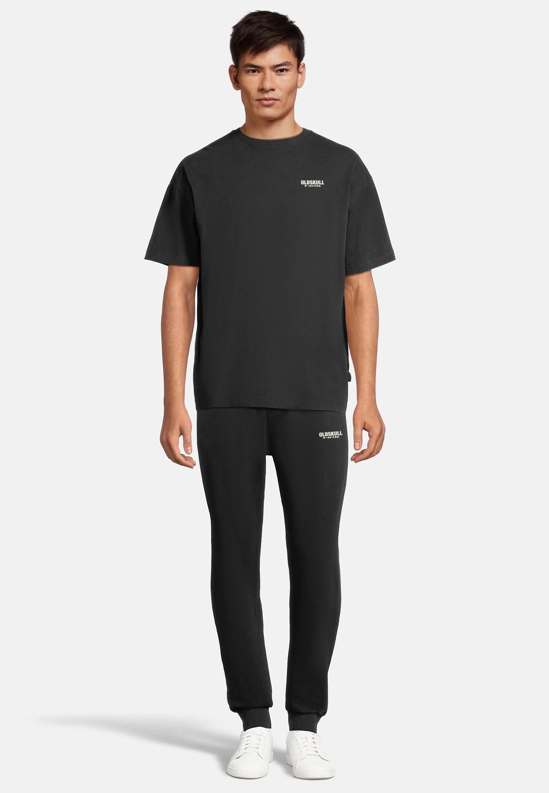Oversized spectral-reflective Logo Garment Dyed Jogger Black