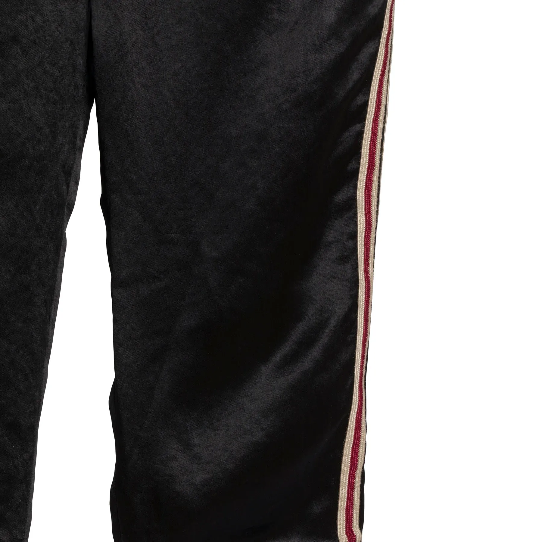 Satin Weave Acatate Embroidered Grosgrain Stripe Joggers