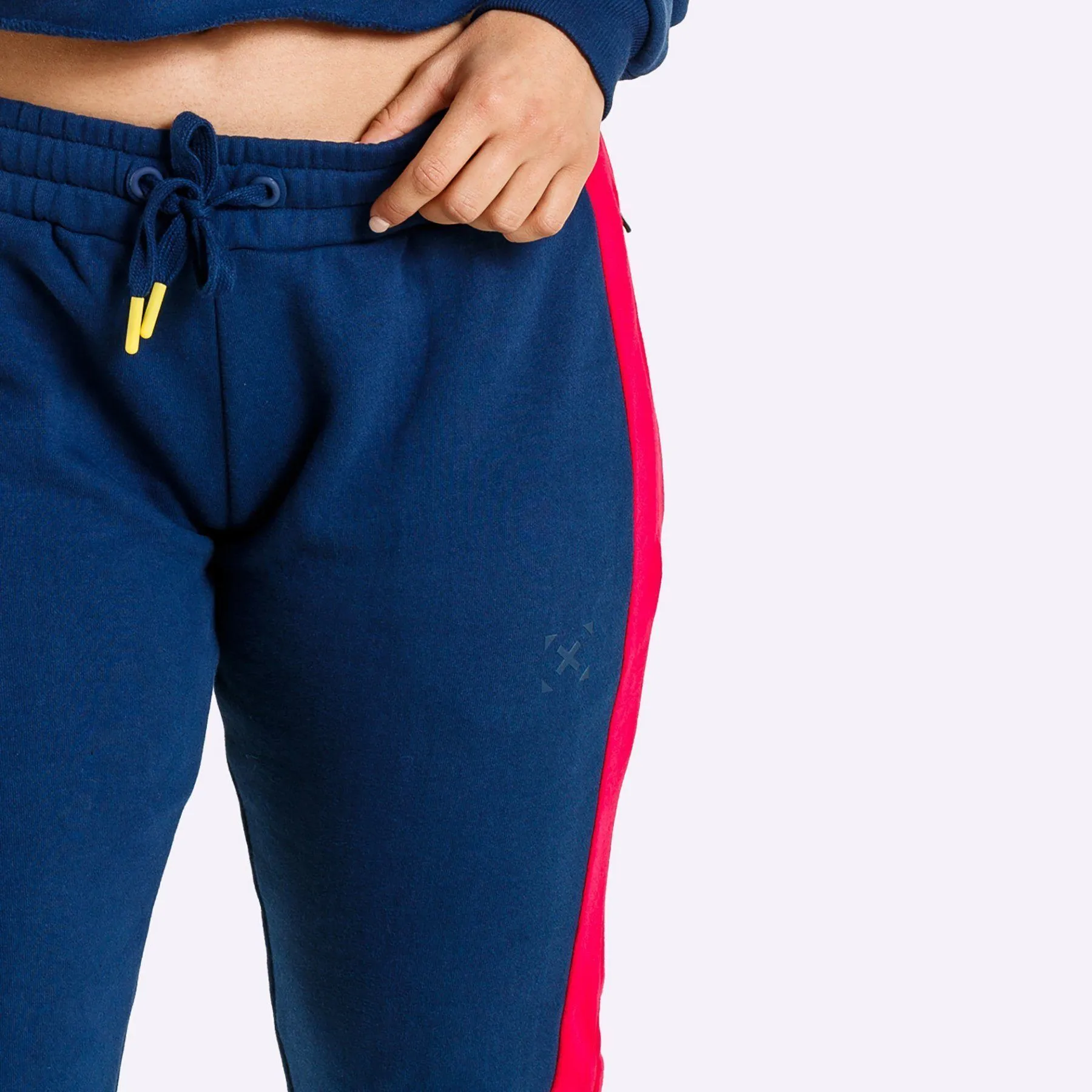The WOD Life - Women's Wanderer Cuffed Jogger Pants - INDIGO/CERISE