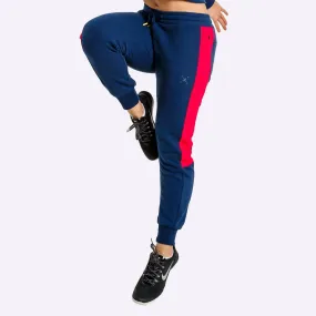 The WOD Life - Women's Wanderer Cuffed Jogger Pants - INDIGO/CERISE