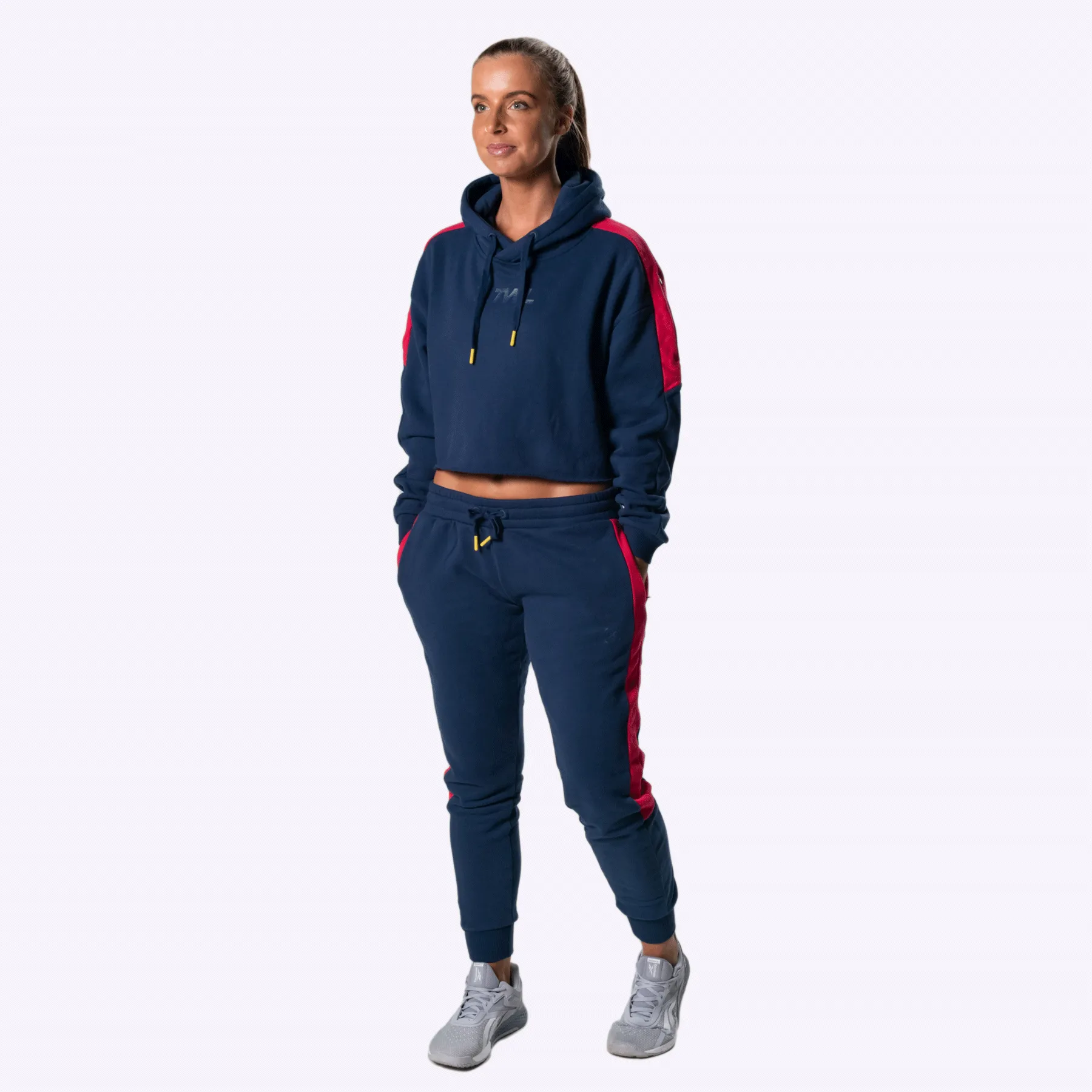 The WOD Life - Women's Wanderer Cuffed Jogger Pants - INDIGO/CERISE