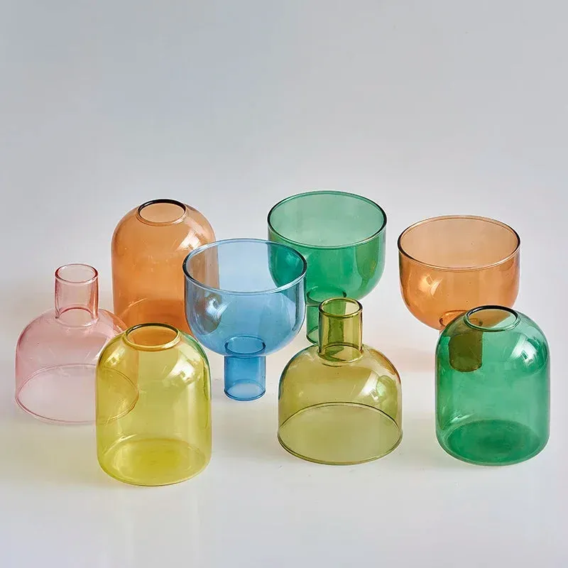Two Tone Glass Candle Holder