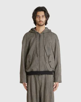 Wool Tweed Hooded Jumper